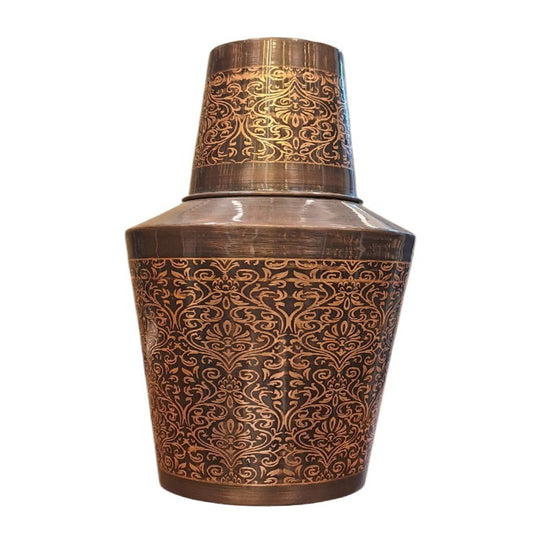 Copper Stylish Pot with Glass as Lid- 1.25 ML